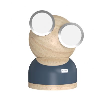 DesignNest GoggleLamp Mr Watt Επιτραπέζιο Φωτιστικό από Ξύλο Σφενδάμου και Αλουμίνιο με Ρύθμιση Φωτεινότητας Αφής (Grey-Blue-Wood)