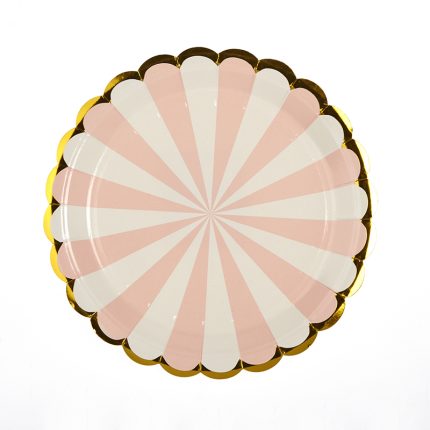 Χάρτινο Πιάτο Ρίγες Ροζ 18εκ 10τμχ ΝΚ415-1