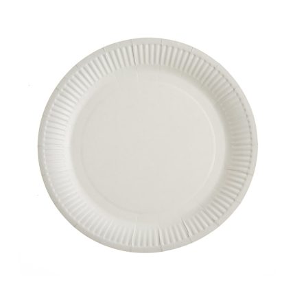 Χάρτινο Πιάτο Μονόχρωμο Λευκό 18εκ 10τμχ ΝΚ362-1