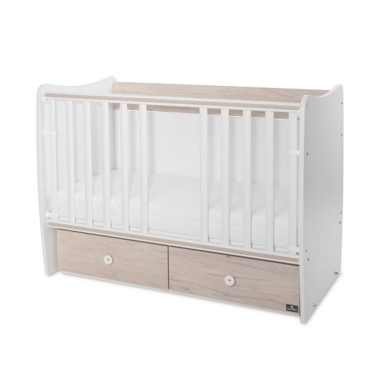 Lorelli Πολυμορφικό Κρεβατάκι Μωρού Matrix New 120x60 White & Light Oak 10150600045P