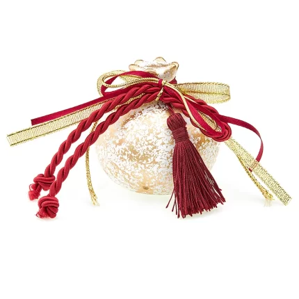 Γούρι Ρόδι Κεραμικό Λευκό-Χρυσό (7x7εκ) | 8686