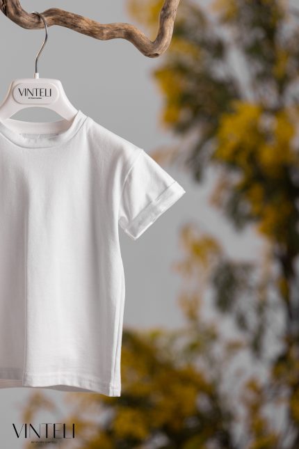 Βαπτιστικό Κοντομάνικο T-shirt για αγόρι Λευκό 5225, Vinteli