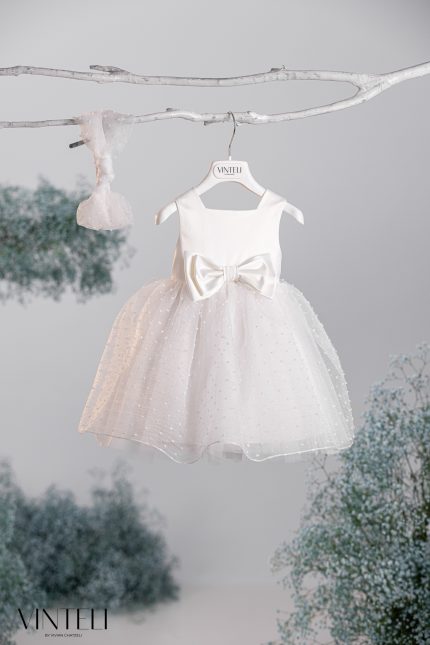 Βαπτιστικό Φορεματάκι για κορίτσι Ιβουάρ-Λευκό 6202, Vinteli