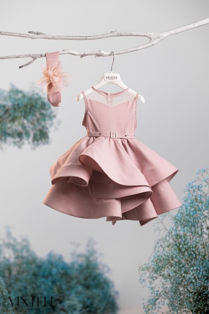 Βαπτιστικό Φορεματάκι για κορίτσι Ροζ 6205, Vinteli