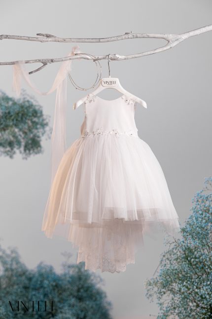 Βαπτιστικό Φορεματάκι για κορίτσι Λευκό 6208, Vinteli