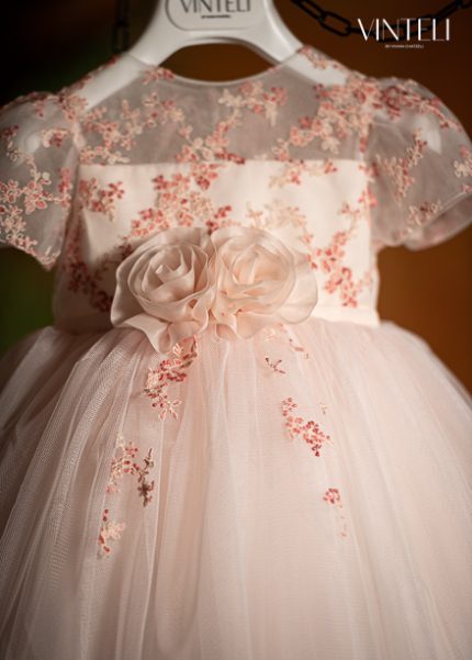 Βαπτιστικό Φορεματάκι για κορίτσι Ροζ 8202, Vinteli