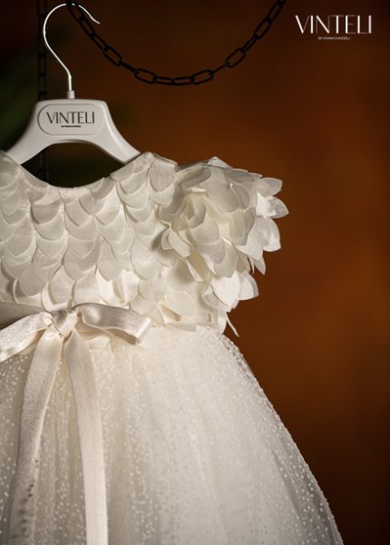 Βαπτιστικό Φορεματάκι για κορίτσι Ιβουάρ 8204, Vinteli