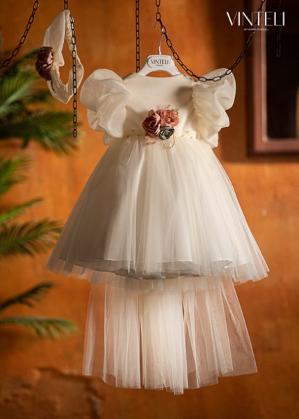 Βαπτιστικό Φορεματάκι για κορίτσι Εκρού 8208, Vinteli