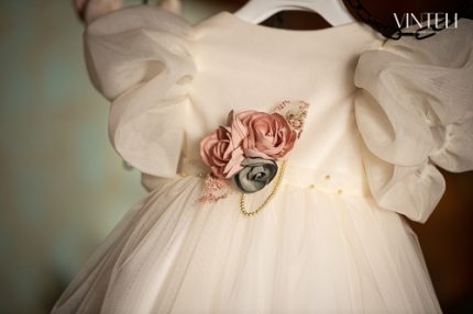 Βαπτιστικό Φορεματάκι για κορίτσι Εκρού 8208, Vinteli