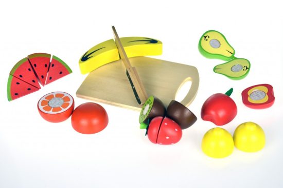 Ξύλινα Φρούτα με Ξύλο Κοπής και Δίσκο TKI014 6970090047602# 18m+ - Tooky Toy