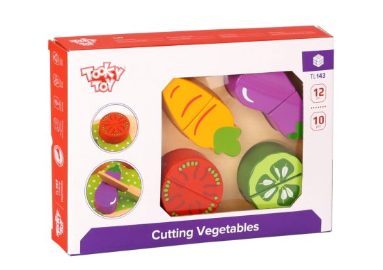 Ξύλινα Λαχανικά Σφηνώματα με Δίσκο Κοπής TL143 6970090042294 12m+ - Tooky Toy
