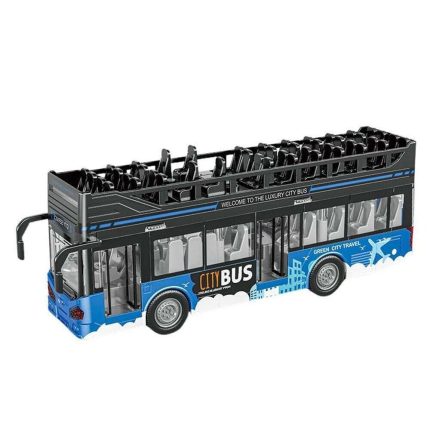 Φρίξιον Λεωφορείο Διώροφο Ανοιχτό 29cm σε Κουτί με Φώτα, Ήχους, Ανοίγουν Πόρτες JS122 3+ - Martin Toys