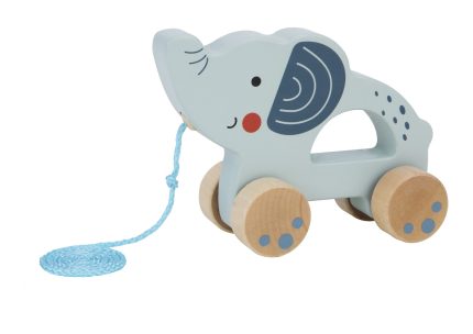 Ξύλινος Συρόμενος Ελέφαντας TJ007 6972633376330 18m+ - Tooky Toy