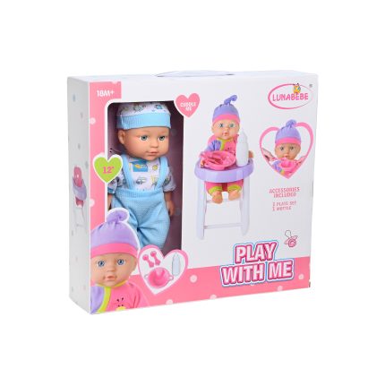Κούκλα Μωρό 29cm με Αξεσουάρ και Καρεκλάκι Φαγητού HX833-11 3+ - Martin Toys