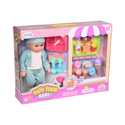 Κούκλα Μωρό 25cm με 12 Ήχους, Καρότσι Super Market και Αξεσουάρ L-8042E 3+ - Martin Toys