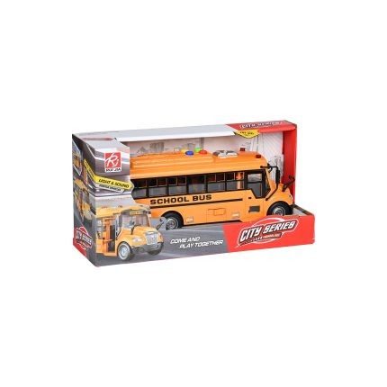 Φρίξιον Σχολικό Λεωφορείο 27cm σε κουτί με Φώτα και Ήχους - Ανοίγουν Πόρτες RJ5506 3+ - Martin Toys