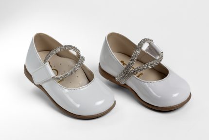 Χειροποίητο Βαπτιστικό Παπουτσάκι για Κορίτσι Περπατήματος Λευκό K461A, Everkid