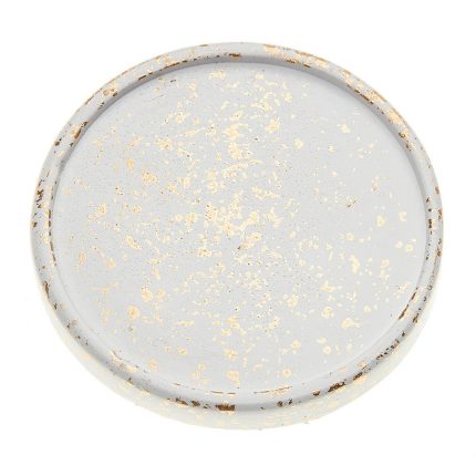 Στρόγγυλο Σουβέρ Λευκό-Χρυσό (9,5x1,3cm) Κ813