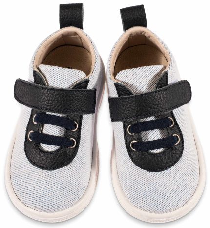 Babywalker Βαπτιστικό Παπουτσάκι Περπατήματος για αγόρι Δετό Δίχρωμο Σνίκερ Λευκό-Μπλε BS3078