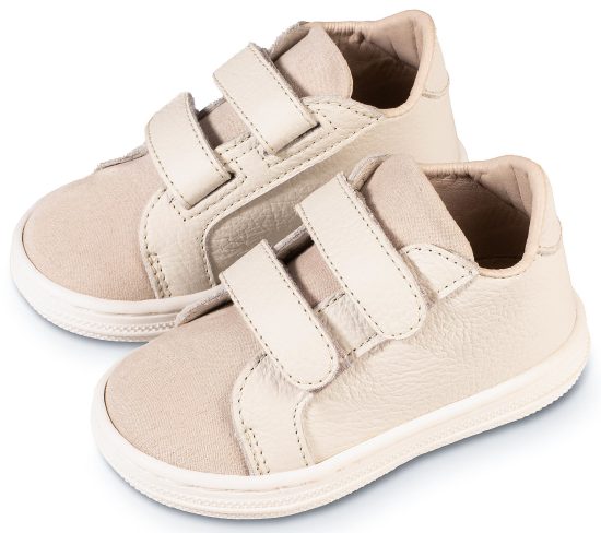 Babywalker Βαπτιστικό Παπουτσάκι Περπατήματος για Αγόρι Σνίκερ Διπλή Μπαρέτα Χρατς Εκρού BS3080