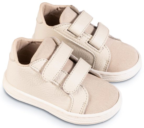 Babywalker Βαπτιστικό Παπουτσάκι Περπατήματος για Αγόρι Σνίκερ Διπλή Μπαρέτα Χρατς Εκρού BS3080