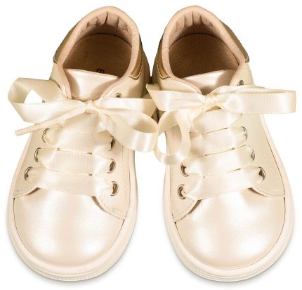 Babywalker Βαπτιστικό Παπουτσάκι Περπατήματος για Κορίτσι Δετό Σνίκερ BS3580 Εκρού