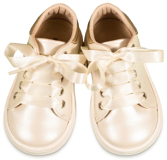 Babywalker Βαπτιστικό Παπουτσάκι Περπατήματος για Κορίτσι Δετό Σνίκερ BS3580 Εκρού