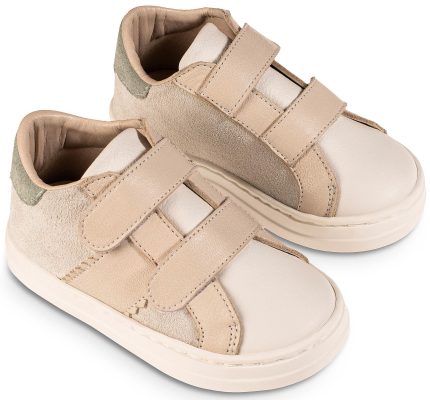 Babywalker Sneaker Διπλή Μπαρέτα Χρατς BW4280 Εκρού-Λευκό-Μέντα