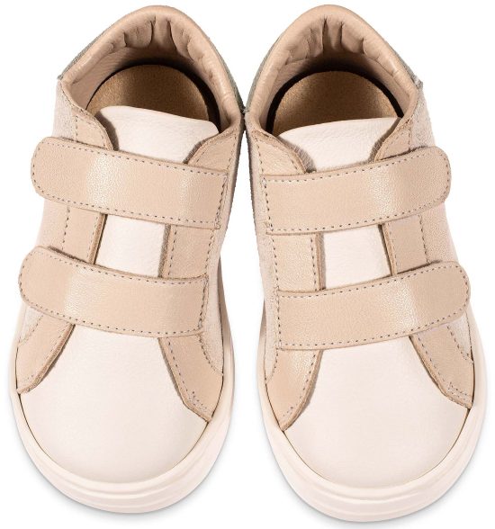 Babywalker Sneaker Διπλή Μπαρέτα Χρατς BW4280 Εκρού-Λευκό-Μέντα
