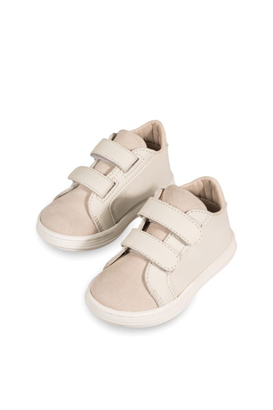 Babywalker Βαπτιστικό Παπουτσάκι Περπατήματος για Αγόρι Σνίκερ Διπλή Μπαρέτα Χρατς Εκρού BS3080