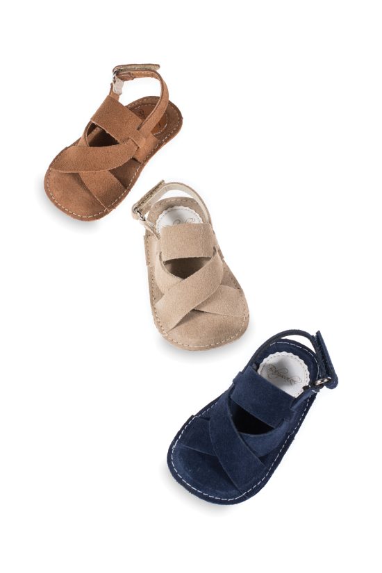 Babywalker Βαπτιστικό Παπουτσάκι Αγκαλιάς για Αγόρι Suede Πέδιλο Μπεζ MI1126