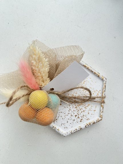 Εξάγωνο Σουβέρ με Αρχικά (9,5x9,5x1,1cm) Κ811