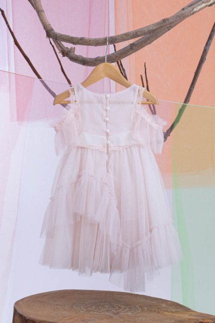 Βαπτιστικό Φορεματάκι για κορίτσι Dusty Pink Madonna 1366, Bambolino