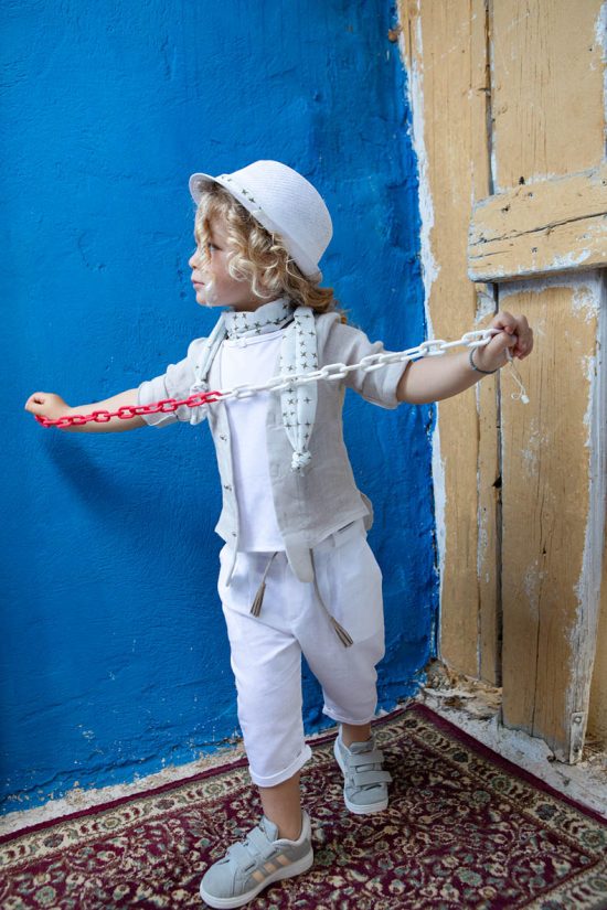 Βαπτιστικό Κοστουμάκι για Αγόρι Mozart Λευκό-Μπεζ 1460, Bambolino