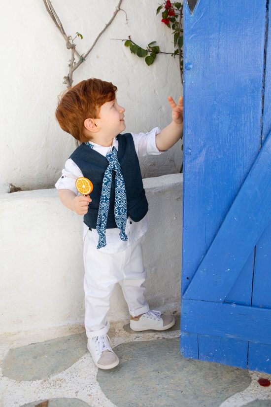 Βαπτιστικό Κοστουμάκι για Αγόρι Moses Λευκό-Μπλε 1461, Bambolino