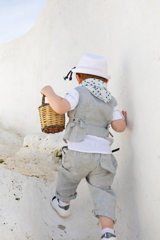 Βαπτιστικό Κοστουμάκι για Αγόρι Nikiforos Γκρι 1479, Bambolino