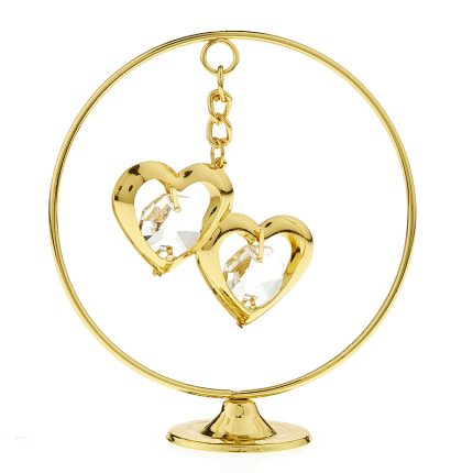 Χρυσός Μεταλλικός Κύκλος με Καρδιές 7cm | NU2340