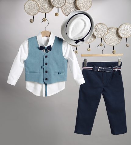 Βαπτιστικό Κοστουμάκι για Αγόρι Μπλε-Πετρόλ 2801-3, New Life