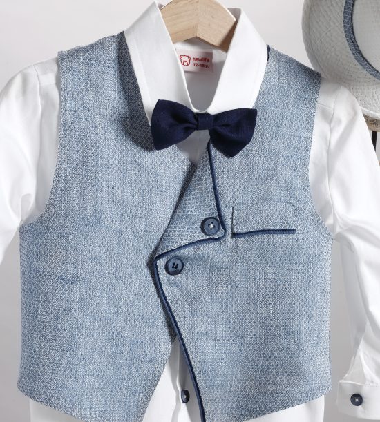 Βαπτιστικό Κοστουμάκι για Αγόρι Λευκό-Μπλε 2807-1, New Life