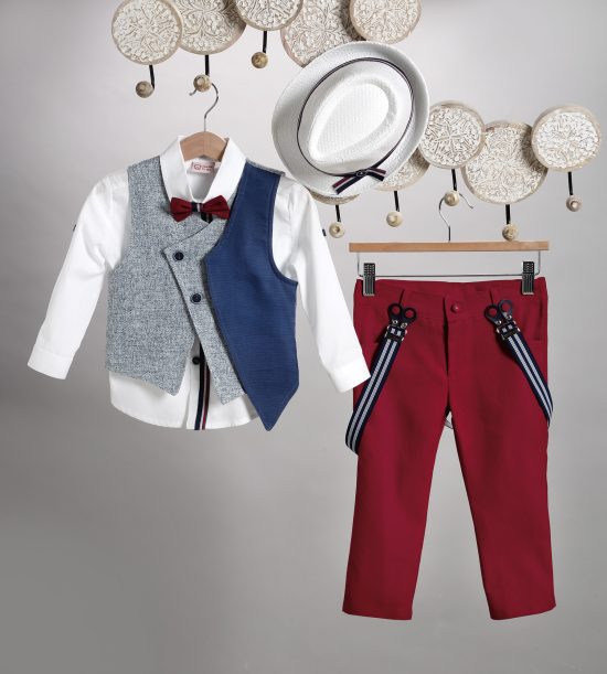 Βαπτιστικό Κοστουμάκι για Αγόρι Κόκκινο-Μπλε 2811-1, New Life