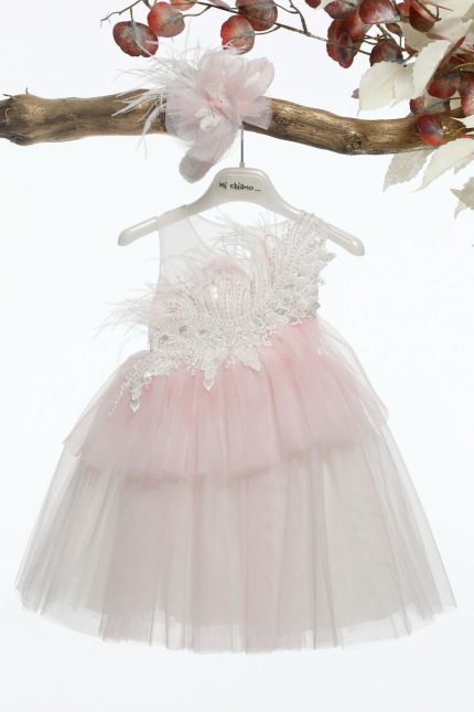 Βαπτιστικό Φορεματάκι για Κορίτσι Ροζ Κ4584, Mi Chiamo
