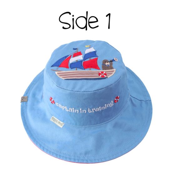 Καπέλο Διπλής Όψης UPF 50+ -Tall Ship-Lighthouse (Cotton) - FlapJackKids