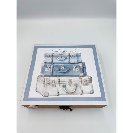 Ξύλινο Κουτί με Θέμα Ταξίδια-Σιέλ Βαλίτσες | ΛΣΑ136