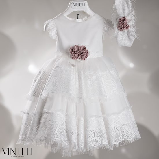 Βαπτιστικό Φορεματάκι για κορίτσι Ιβουάρ CLS6312, Vinteli