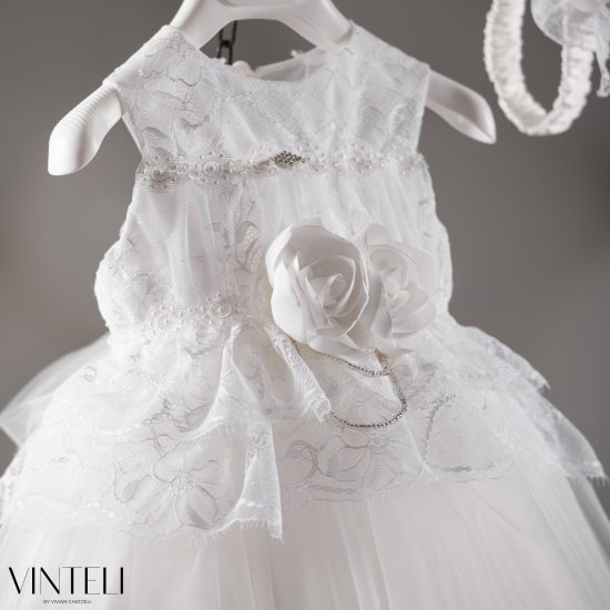 Βαπτιστικό Φορεματάκι για κορίτσι Ιβουάρ CLS6314, Vinteli