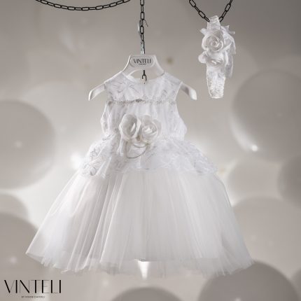 Βαπτιστικό Φορεματάκι για κορίτσι Ιβουάρ CLS6314, Vinteli
