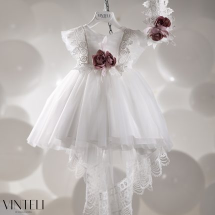 Βαπτιστικό Φορεματάκι για κορίτσι Ιβουάρ CLS6318, Vinteli