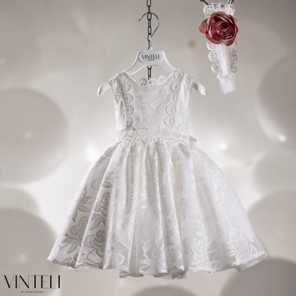 Βαπτιστικό Φορεματάκι για κορίτσι Ιβουάρ CLS6319, Vinteli