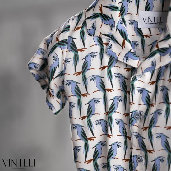 Βαπτιστικό Κοστουμάκι για αγόρι Παπαγάλοι Prints-Βεραμάν EXC5309, Vinteli