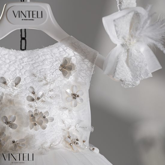 Βαπτιστικό Φορεματάκι για κορίτσι Ιβουάρ EXC6304, Vinteli
